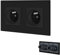 BSEED Prise Murale,Prises electriques Standard avec des griffes,16A 110-250V Double Prise de Courant Alternatif avec Panneau en Verre Cristal,Prise Encastrable, pour Bureau à Domicile(2 Prise,Noir)
