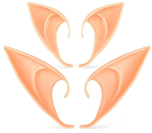 ANNCHILIO 2 Paare Elfenohren - Elfen Ohren Damen, Elfenohren Erwachsene, Elfenohren Kinder, Elf Ears für Cosplay, Halloween, Karneval, Partydekorationen Zubehör