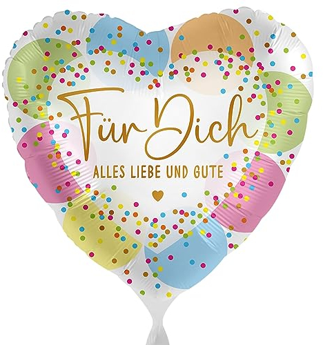 Folienballon Für Dich alles Liebe und Gute Ballon Geburtstag Mädchen Frauen Luftballon Birthday Hochzeit Party Feier Jederzeit