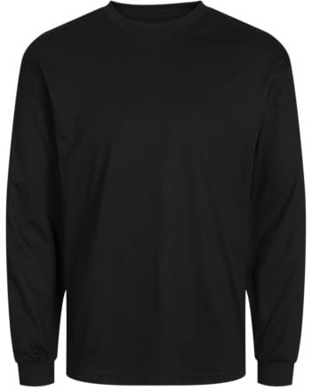 JACK & JONES Men's Jjeurban Edge Tee LS O-Neck Noos Longsleeve T-Shirt, Black, XL