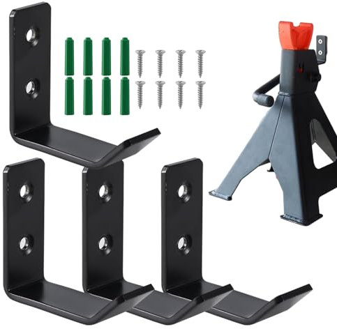 Qumiuu Jack Stand Wandhalterung,Robuster Edelstahl-Halterhaken | Garagenzubehör, Wandhalterungen für Lagerregale, Wagenheberständer, Aufbewahrung für 2/3/4 Tonnen Wagenheberständer