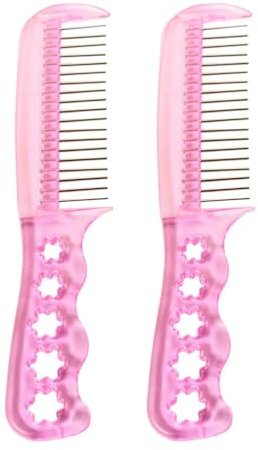FRCOLOR Anti-Static Wig Comb for Synthetic and Natural Hair 6.7 Inch Lightweight Portable Hairbrush with Comfortable Grip for Doll Hair Styling and Detangling