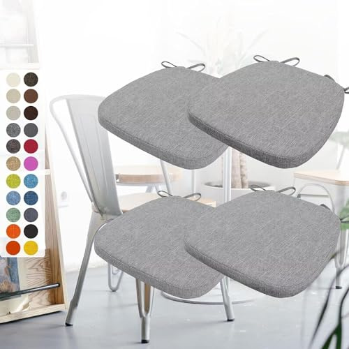 4/2er Set Stuhlkissen mit Bändern (40 * 38cm) Sitzkissen Stuhl rutschfest Sitzauflage Sitzpolster halbrund Bequeme Waschbare Rutschfestes Sitzkissen Ideal für zu Hause und Gartendekoration ( Color : 3