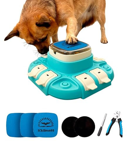 Kkiimatt Dog Slow Feeder Treat Dispenser Nail File Toy Treat Distributor Mental Enrichment Toy Food Dispenser for IQ Training Puzzle for smart dogs Scratch Pad for Nails with Clipper