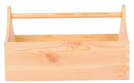 Werkzeugkiste aus Holz | 34x18x20,5 cm | Leerer Werkzeugkasten | Werkzeugkasten mit Griff | Vielseitig einsetzbar für Werkzeuge, DIY-Projekte, Geschenke, Küche und Dekoration