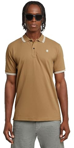 G-STAR Men's Dunda Slim Stripe Polo Shirt, Beige (Safari D17127-5864-b444), XL