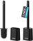 MR.SIGA Toilet Brush and Holder Set, Wall Mounted Toilet Bowl Brush, Compact Toilet Scrub Brush with Holder for Bathroom, Black, 2 Pack