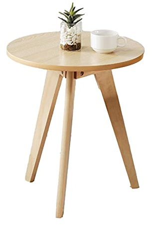 Snowflyk Runde Beistelltische, Coffee-Shop-Beistelltische, Couchtisch, Balkon-Loungetisch, Terrasse, Nachmittagsteetisch, MDF-Platte (C 60 x 60 x 70 cm)