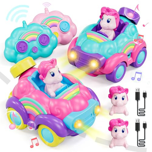 Lehoo Castle Voiture Telecommandé Enfant, Licorne Voiture Télécommandée Fille, Jouet Fille 3 Ans