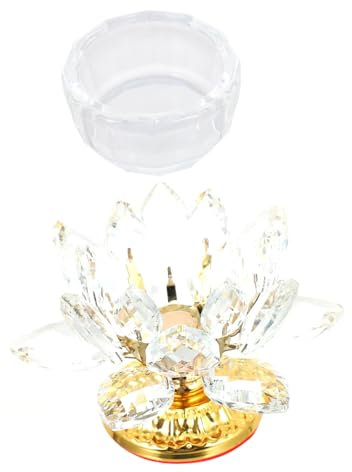 IMIKEYA Lotus Kerzenhalter Aus Kristall Lichtung Tropfkerzenhalter Schwarzer Kerzenhalter Schwarze Kerzen Glockenspiel Silberner Kerzenhalter Teelicht Ornamente Led Kupferlegierung Weiß