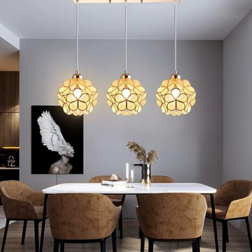 NOCHX Lámpara Colgante Bohemia de Cristal con 3 Tulipas – Lámpara de Techo for Habitaciones de Niñas, Estilo Vintage y Fotogénico for Cafeterías(Amarillo,40cm)