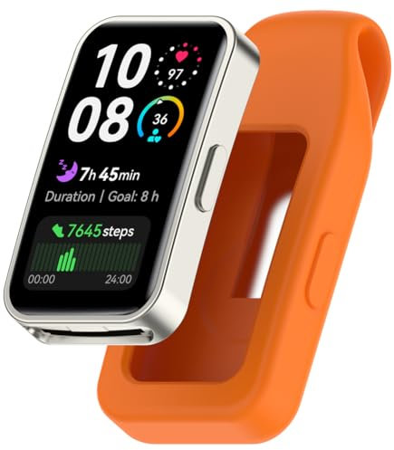 Zohmuly Silicone Fibbia a clip Compatibile con Huawei Band 10 NFC/9 NFC/9/8 NFC/8 Custodia, Morbida Silicone Protettivo Case Copertura Resistente Shell per Huawei band 10 Smartwatch Accessori