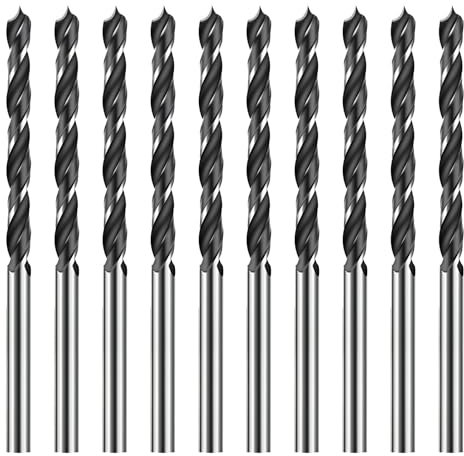 10 Piece 3mm Wood Drill Bits,Brad Point Tip drill bit set 45#Professional Carbon Steel Wood working Lip and Spur Precise Cutting wood drills for Plastic Sandalwood MDF