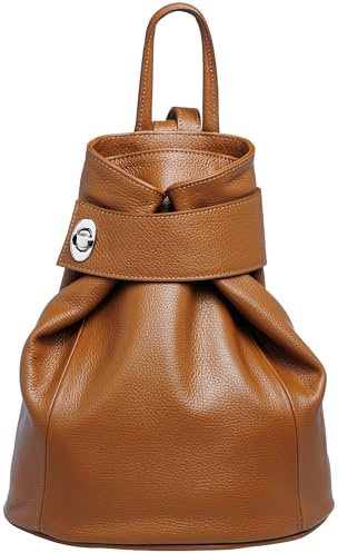 Caspar Großer Damen Leder Rucksack Eleganter City Backpack - CLASSIC LINE - Modell No.790 - Made in Italy