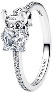 PANDORA Disney Stitch & Stein Ring aus Sterling-Silber, mit Cubic Zirkonia verziert, aus der Disney Kollektion, Gr. 48, 193740C01-48