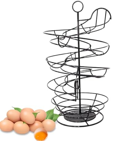 Distributeur d'œufs en spirale en fil métallique pour comptoir d'œufs de poule, panier de rangement pour dortoir, maison, appartement, cuisine, assaisonnement de fruits