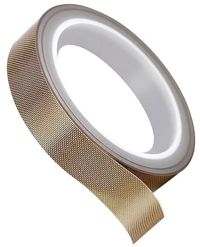 Oiieco Teflon Klebeband 15mm x 10m, PTFE Hochtemperaturband 0,13mm Selbstklebend, Hitzebeständiges PTFE Glasgewebeband für Vakuumiergerät, Impulsversiegelung & Heißsiegelgerät