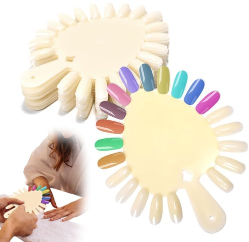 Lilalemon 210 Pcs False Nail Swatches Wheels,Nail Polish Color Tester Display Wheel,Nail Manicure Practice Kit for Color Show,Sample Nail Polish