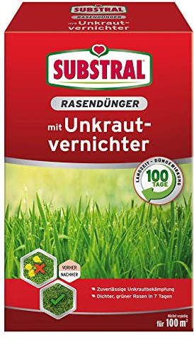 Substral 8228 - Fertilizante de césped con herbicida de 100 m², 2 kg