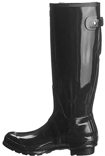 Hunter, stivali Wellington da donna, alti e regolabili, lucidi