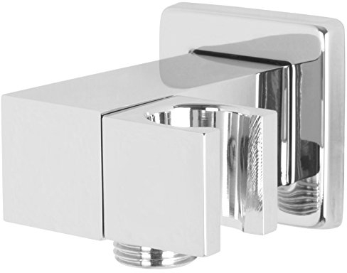 Welfenstein Wandanschlussbogen mit Brausehalterung HC6 eckig Messing verchromt