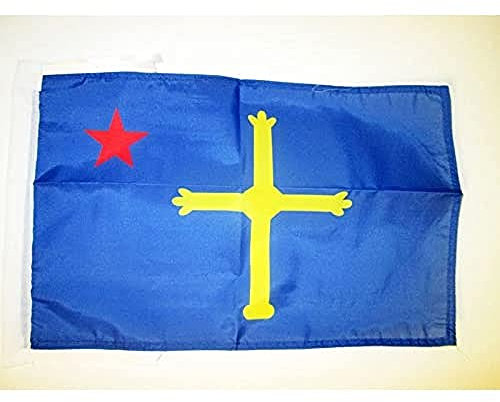 BANDERA de ASTURIAS ASTURINA 45x30cm - BANDERINA NACIONALISTA ASTURIANA - INDEPENDENTISTA 30 x 45 cm cordeles - AZ FLAG