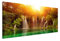 150x50cm Leinwandbild auf Keilrahmen Kroatien Nationalpark Wasserfall Sonne Wandbild auf Leinwand als Panorama
