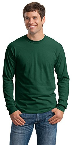 Gildan Ultra Cotton 6 oz. Long-Sleeve T-Shirt (G240)- FOREST GREEN,2XL