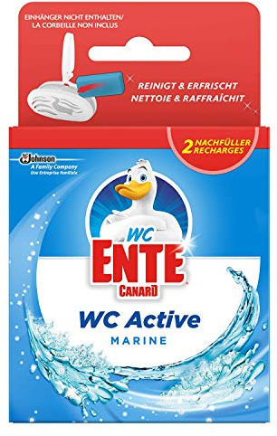 WC-Ente WC Active WC-Einhänger Nachfüller, Marine, 2er Pack, (2 x 40g)