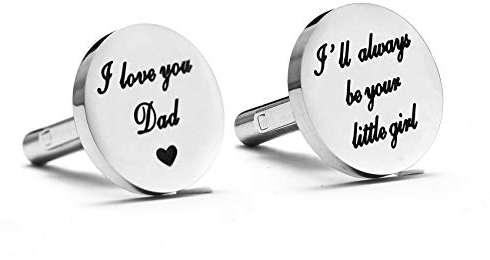 Melix Home Vater der Braut Geschenk I Will Always Be Your Little Girl Manschettenknöpfe, Hochzeit Geschenk für Vater von Tochter