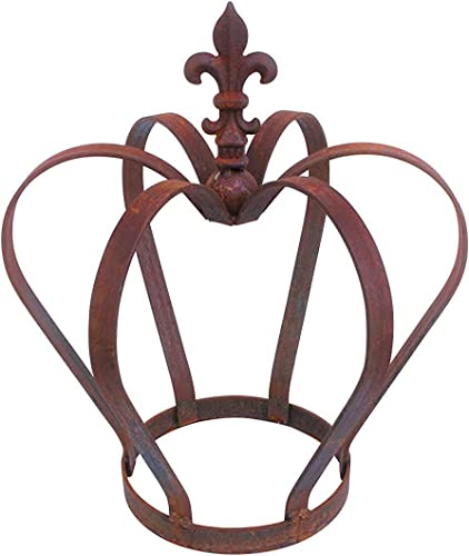 Große Dekorative Krone/Dekokrone/Metallkrone/Gartenkrone Edelrost - 1 Stück - Rostoptik - Ø 36cm / Höhe 39cm - Große Rostkrone Deko/Edelrost Dekoration - Rostige Gartendeko/Wunderschönes Ambiente