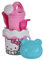 Simba 109284473 - Hello Kitty Baby Eimergarnitur, 6 Teile, Eimer, Sieb, Sandform, Schaufel, Rechen, Gießer, Höhe 11cm, Durchmesser 14cm