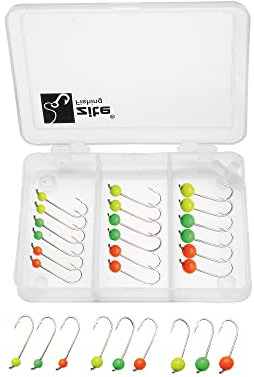 Zite Fishing Micro Tungsten Jigheads Neon mit Forellen-Haken - Ultra Light Tungsten-Perlen 0,3-1,2g Montiert 27 STK Set