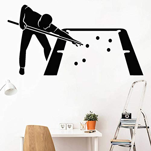Snooker Club Vinyl Wandtattoo Billard Freizeitaufkleber Jungen Raumdekoration Wandbild Wasserdicht Abnehmbare Aufkleber Tisch Schreibtisch
