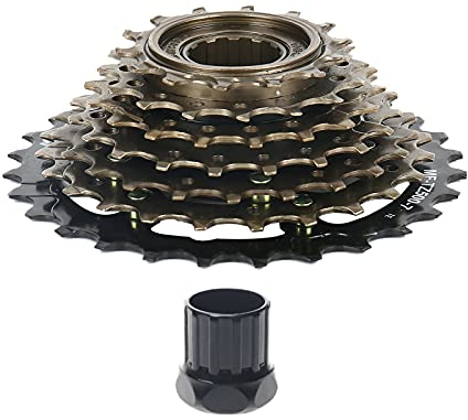 WRETKEON MF-TZ500 7-Fach Schraubkranz, Fahrrad Kassette 7-Fach Geschwindigkeitskassette MTB-Fahrradteil Freilauf Ritzel 14-28T, S-h-i-m-a-n-o Kassette Ersatzzubehör für Rennrad Mountainbike