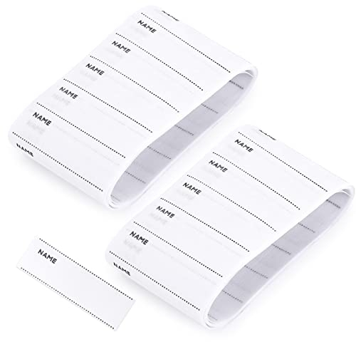 200 Pieces Name Labels for Clothes, Blank Name Tags, Washable Iron-on Name Tags for Kids School Uniform Woven Fabric Clothing, Personalized Writable White Nametags for Daycare School 2.15 x 0.6 inch…