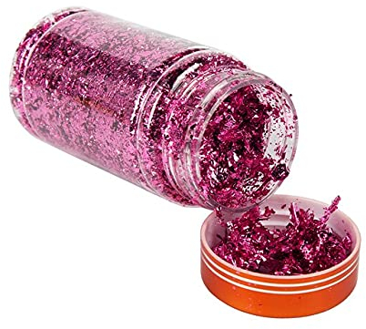 LUNYY Imitation Gold Leaf Flakes Fragments Rose Gold Leaf Sheets Flakes Gilding Painting Nail Decorations Gold Foil Flakes 3g/bottle