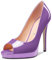 NobleOnly Damen Hoher High Absatz Heel Plateau Plattform Peep Open Zehenkappe Pumps Slip-on Clear Cute Party Sandalen 12 cm Heels Violett 38 EU