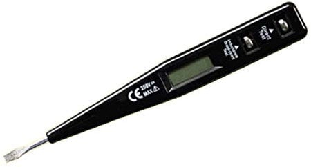 Aflytep Digital Pencil Screwdriver Probe Light Tester Detector 12-220V Electrical Pen Voltmeter,Black