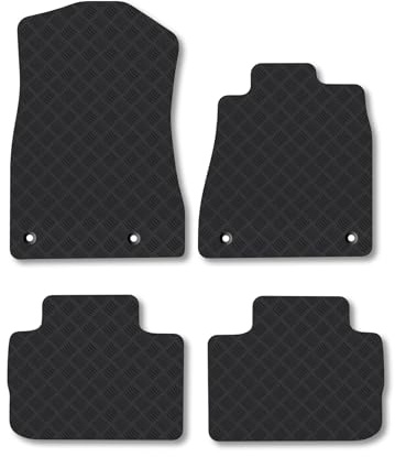Lexus IS300H (2013+) Rubber Car Mats Compatible with Tailored Fit Heavy-Duty Floor Mats Set Accessory Waterproof Durable Custom Fit 4 Pieces Water Resistant Easy-Clean With Clips
