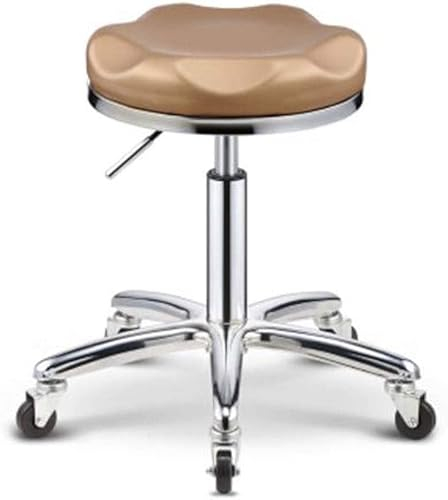 SOVORM Rollhocker, Hocker auf Rollen, Frühstückshocker, Esszimmerhocker, Beauty-Hocker, Friseurstuhl, Friseur-Drehhocker, Rollenhocker, Barhocker (A) The New