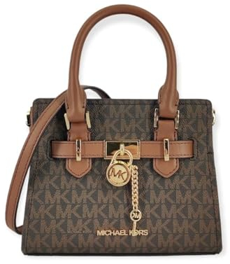 Michael Kors Hamilton XS Mini Satchel Shoulder Crossbody Bag 194900886618 BROWN 35H1GHMS0B, Brown Signature