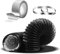 4IN*1.5M 4Inch 5FT Flexible Aluminum Ducting Air Duct Black Air Duct Pipe PVC Lightproof Vent Hose for 100mm Tumble Dryer Vent, Fan Filter and Grow Tent, 2 Hose Clamps and 1 Aluminum Foil Tape