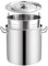 20-90L Stock Pot with Strainer Basket and Retractable Handle, Commercial Stainess Steel Seafood Boil Pot Crawfish Boiler Pot Turkey Fryer Pot for Steaming and Boiling, Silver,20L