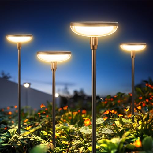 GEARLITE Solarlampen für Außen Garten, Warmweiß Solarleuchten für Außen mit 1000 mAh Batterie, 40 Lumen Extra Helle Gartendeko mit IP65 Wasserdicht für Draußen Terrasse Rasen Outdoor