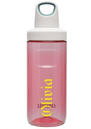 Kambukka Trinkflasche Reno Strawberry Ice 500ml farbig personalisiert mit Namen | Twist-Deckel | Sport-Flasche aus Tritan BPA-frei auslaufsicher