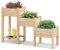 GOPLUS Hochbeet 3 Etagen, Gartenbeet mit Ablage & 6 Abflusslöchern, Kräuterbeet Pflanzbeet für Balkon, Garten & Terrasse, 161 x 43 x 104 cm, Natur