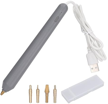 Heißfolien-Prägestift, USB-Heißfolienstift mit 4 Heizstiftspitzen, Stempelpräge-Zeichenstift für Kartenherstellung, Basteln, Scrapbooking