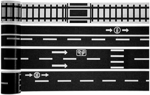 KSJEHW DIY Züge Eisenbahnen Straßenband für Spielzeugautos insgesamt 4 Rollen, Straßen Klebeband für Kinder Spielen, Straße Aufkleber