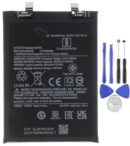 Batería compatible con Xiaomi BP4K Redmi Note 12 Pro / 12T / Poco X5 Pro 5000 mAh nueva con kit destornillador